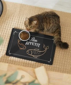 Frisco Silicone Fish Print Dog & Cat Food Mat, Black -Frisco Sales 2024 311953 PT3. SY630 V1642542608