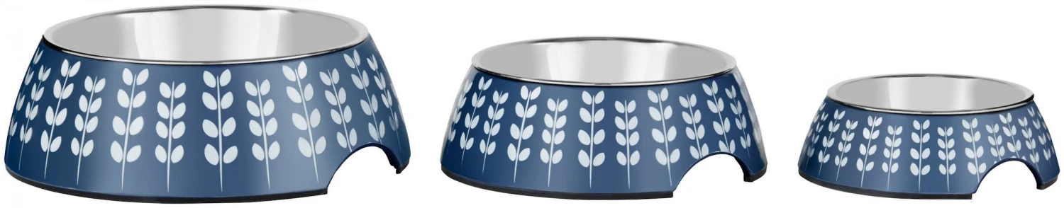 Frisco Leaf Design Stainless Steel Dog & Cat Bowl, Blue 8 Frisco Leaf Design Stainless Steel Dog & Cat Bowl, Blue - Image 6