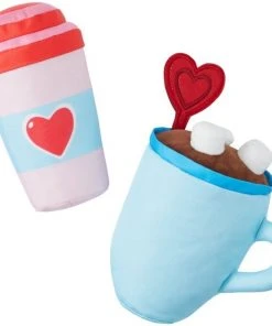 Frisco Coffee for Two Ballistic Nylon Plush Squeaky Dog Toy, 2 count