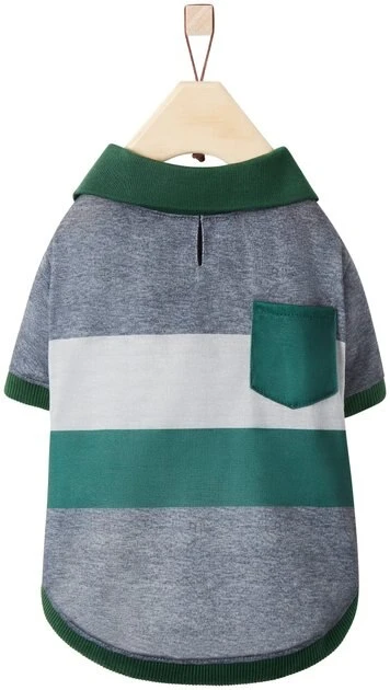 Frisco Green Striped Polo Dog & Cat Shirt 7 Frisco Green Striped Polo Dog & Cat Shirt - Image 5