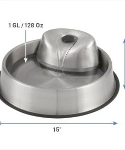 Frisco Stainless Steel Round Dog & Cat Fountain, 1 Gallon -Frisco Sales 2024 316358 PT1. SY630 V1637607438