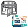 Frisco 4-Panel Plastic Exercise Playpen, Gray + Dog Training & Potty Pads, 22 x 23-in, 150 count, Unscented