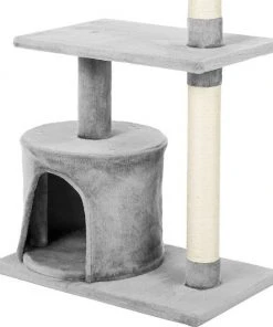 Frisco 61-in Faux Fur Tree & Condo, Gray + 38-in Cat Tree & Condo, Top Perch & Toy, Gray -Frisco Sales 2024 318964 PT7. SY630 V1630364512