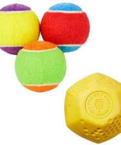 Frisco||Project Hive Pet Company Frisco Fetch Squeaking Colorful Tennis Ball, 3-Pack + Project Hive Pet Company Ball Dog Toy