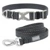 Frisco Outdoor Heathered Nylon Collar, Midnight Black, MD - Neck: 14-20-in, Width: 3/4-in + Dog Leash, Midnight Black, MD - Length: 6-ft, Width: 3/4-in -Frisco Sales 2024 319126 MAIN. SY630 V1631138799