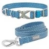 Frisco Outdoor Heathered Nylon Collar, River Blue, Large, Neck: 18 -26-in, Width: 1-in + Dog Leash, River Blue, Large - Length: 6-ft, Width: 1-in