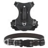Frisco Outdoor Premium Ripstop Nylon Harness with Pocket, Midnight Black, XL - Girth: 32-44-in + Reflective Comfort Padded Dog Collar, Midnight Black, LG, Neck: 18 -26-in, Width: 1-in -Frisco Sales 2024 319304 MAIN. SY630 V1631144496