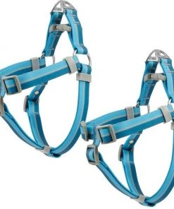 Frisco Outdoor Two Tone Waterproof Stinkproof PVC Harness, River Blue,Extra Large, Neck: 22 to 33-in, Girth: 32 to 44-in + Outdoor Two Tone Waterproof Stinkproof PVC Harness, River Blue, Large, Neck: 19 to 27-in, Girth: 23 to 36-in