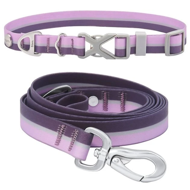 Frisco Outdoor Two Toned Waterproof Stink Proof PVC Collar, Boysenberry Purple, Small - Neck: 10½14-in, Width: 5/8-in + Dog Leash, Boysenberry Purple, Small - Length: 6-ft, Width: 5/8-in 3 Frisco Outdoor Two Toned Waterproof Stink Proof PVC Collar, Boysenberry Purple, Small - Neck: 10½14-in, Width: 5/8-in + Dog Leash, Boysenberry Purple, Small - Length: 6-ft, Width: 5/8-in