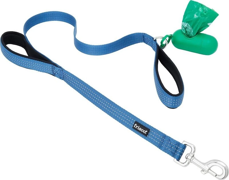 Frisco Traffic Leash with Padded Handles & Poop Bag Dispenser, Blue, Length: 4-ft, Width: 1-in + Refill Dog Poop Bags, Scented, 120 count 4 Frisco Traffic Leash with Padded Handles & Poop Bag Dispenser, Blue, Length: 4-ft, Width: 1-in + Refill Dog Poop Bags, Scented, 120 count - Image 2