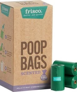 Frisco Traffic Leash with Padded Handles & Poop Bag Dispenser, Red, Length: 4-ft, Width: 1-in + Refill Dog Poop Bags, Scented, 120 count -Frisco Sales 2024 319522 PT5. SY630 V1630624269