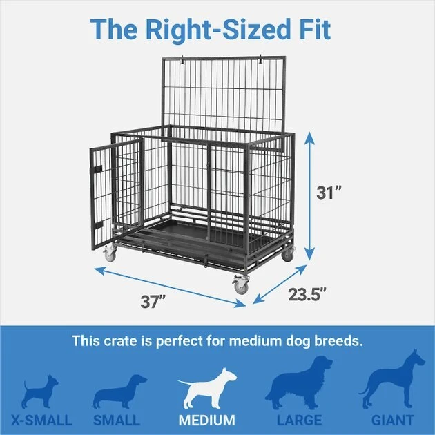 Frisco Ultimate Lightweight Heavy Duty Foldable & Stackable Steel Metal Single Door Dog Crate 4 Frisco Ultimate Lightweight Heavy Duty Foldable & Stackable Steel Metal Single Door Dog Crate - Image 2