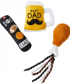 Frisco Dad's Essentials Plush Cat Toy with Catnip, 3 count