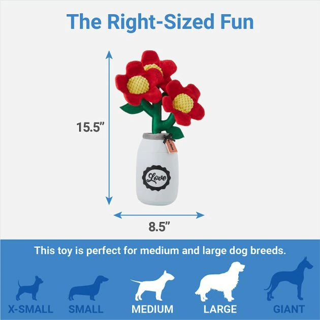 Frisco Mother's Day Mason Jar Flower Blooms Plush Squeaky Dog Toy 4 Frisco Mother's Day Mason Jar Flower Blooms Plush Squeaky Dog Toy - Image 2