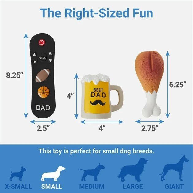 Frisco Dad's Essentials Latex Dog Toy, 3 count 4 Frisco Dad's Essentials Latex Dog Toy, 3 count - Image 2