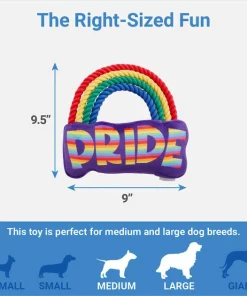 Frisco Pride Rainbow Plush with Rope Squeaky Dog Toy -Frisco Sales 2024 331653 PT1. SY630 V1649784989