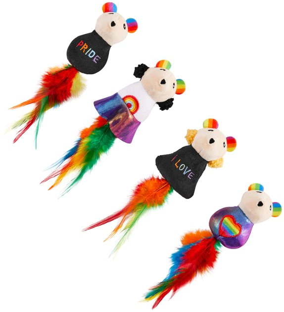 Frisco Pride Mice Plush Cat Toy with Silvervine, 4 count 3 Frisco Pride Mice Plush Cat Toy with Silvervine, 4 count