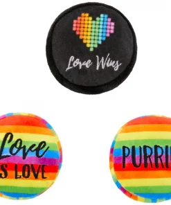 Frisco Pride Buttons Plush Cat Toy with Catnip, 3 count