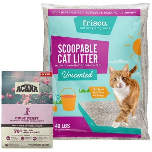 ACANA||Frisco ACANA First Feast Kitten Dry Cat Food + Frisco Multi-Cat Unscented Clumping Clay Litter -Frisco Sales 2024 338643 MAIN. SY630 V1635911274
